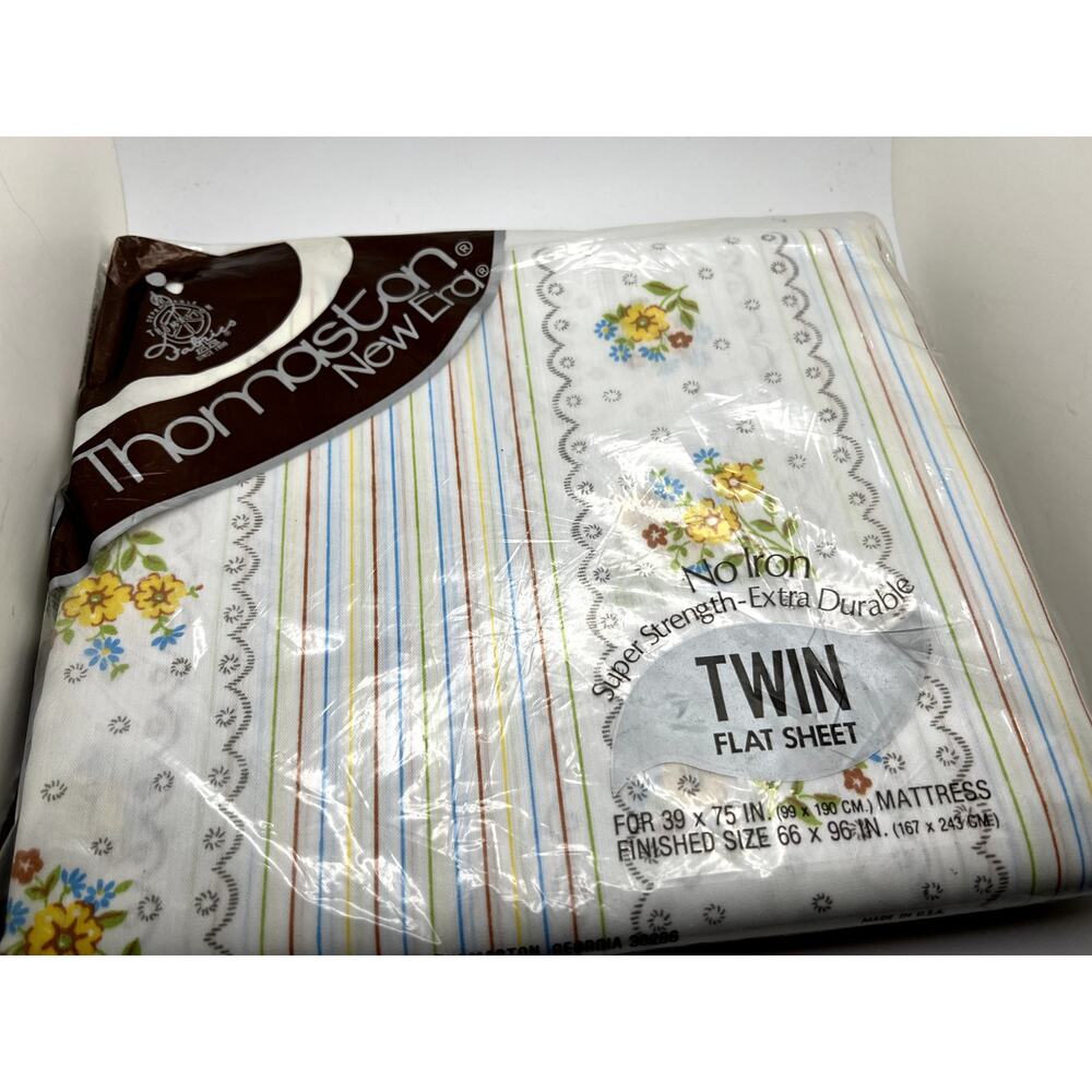 Vintage Thomaston New Era Flat Sheet For Twin Bed New Old Stock